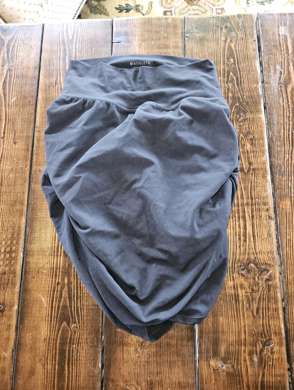 Athleta Black Ruched Pencil Skirt Transcend